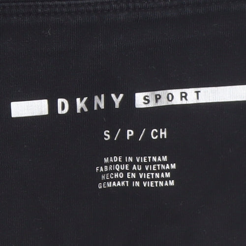 DKNY Womens Black Sports Logo Leggings Size S Stretch Cotton