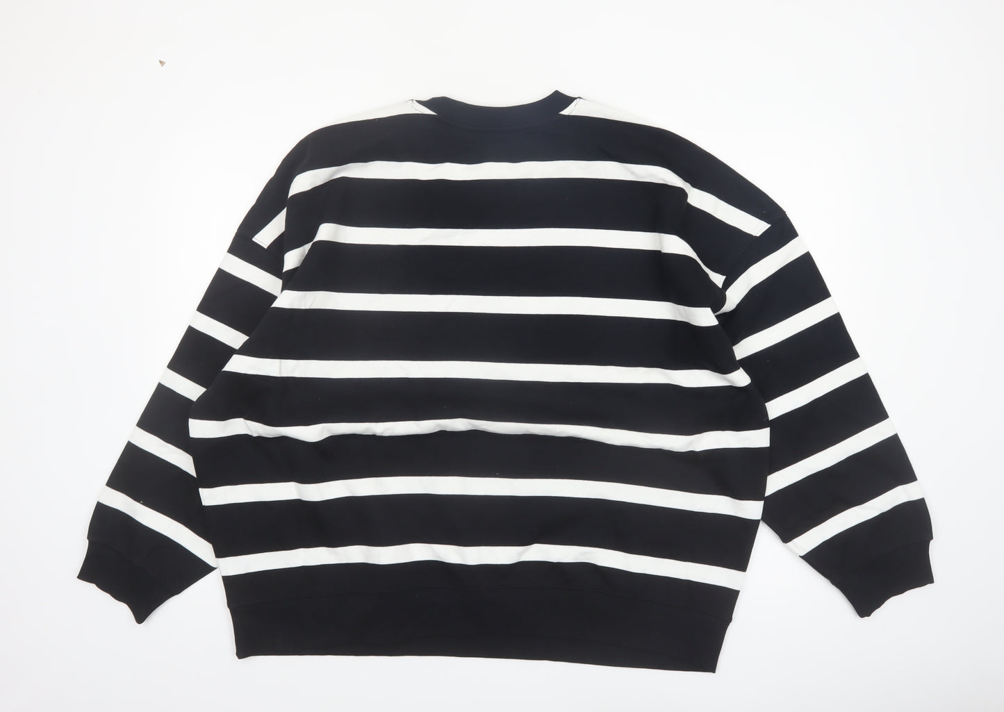 Marks and Spencer Women Black White Stripe Pullover Sweatshirt XL