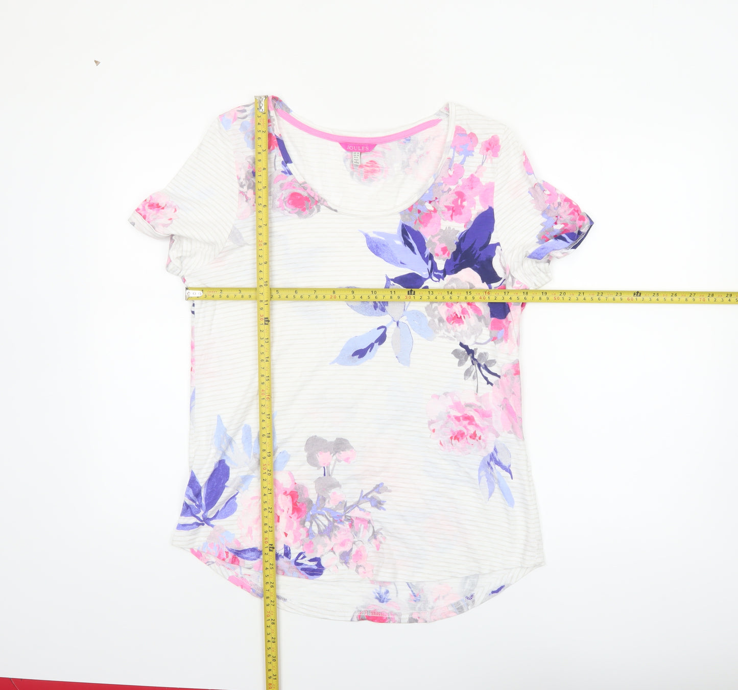 Joules Women’s Multicoloured Floral Cotton T-Shirt UK 14