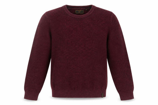 Front view of Superdry Men's Red Cotton Crew Neck Jumper, size M