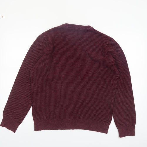 Superdry Men's Red Cotton Crew Neck Jumper Size M