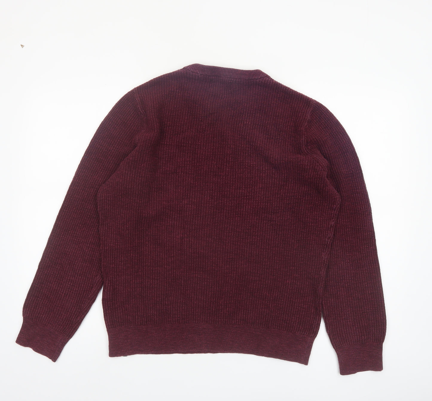 Superdry Men's Red Cotton Crew Neck Jumper Size M
