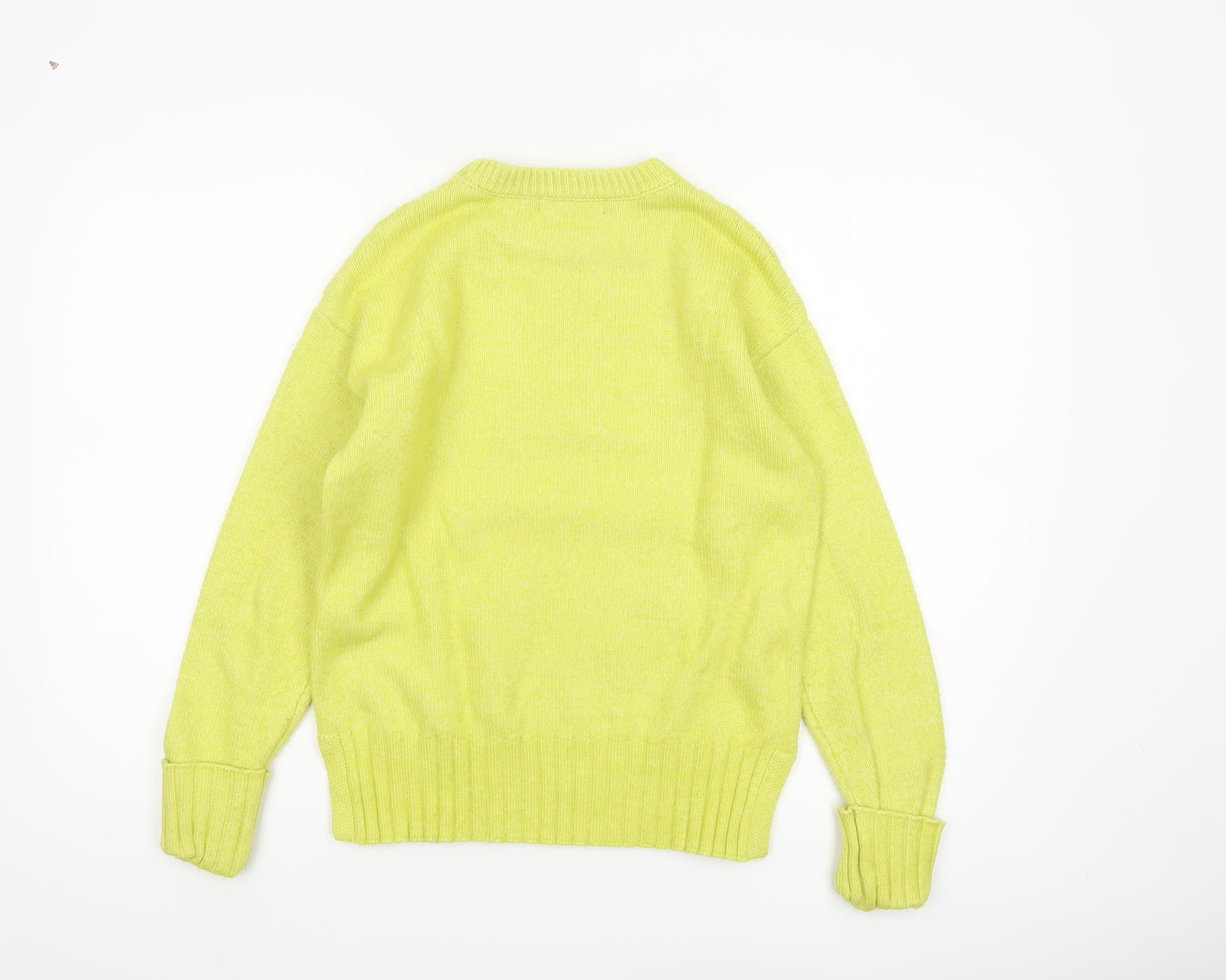 Marks and Spencer Womens Yellow Cable Knit Jumper Size S