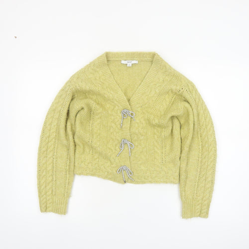 Next Women’s Green XS Cable Knit Bow Cardigan Jumper
