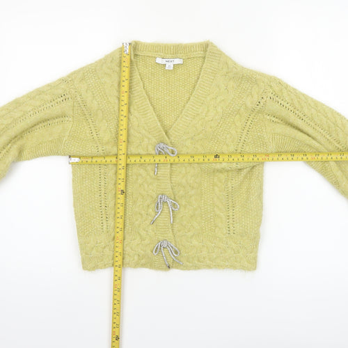 Next Women’s Green XS Cable Knit Bow Cardigan Jumper