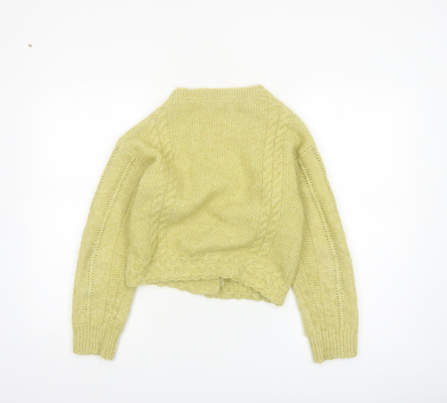 Next Women’s Green XS Cable Knit Bow Cardigan Jumper