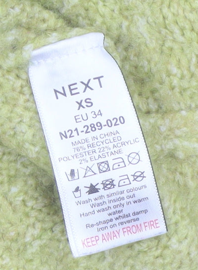Next Women’s Green XS Cable Knit Bow Cardigan Jumper