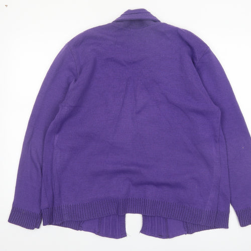 Pure & Natural Womens Purple Acrylic Cardigan M/L Long Sleeve Knit