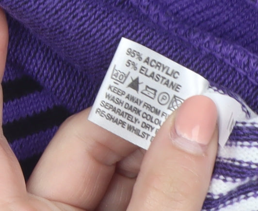 Pure & Natural Womens Purple Acrylic Cardigan M/L Long Sleeve Knit