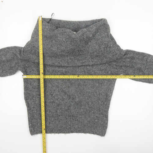 H&M Women's Grey Cowl Neck Long Sleeve Pullover Jumper Size S