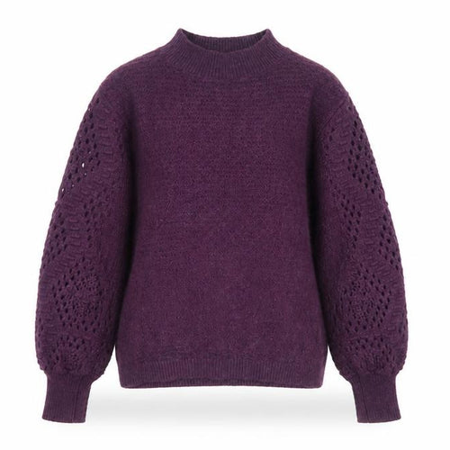 Fat Face Women Purple Long Sleeve Knit Jumper Size 14