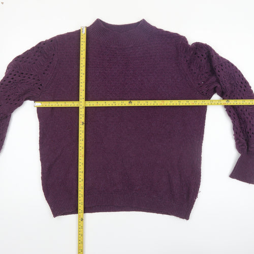 Fat Face Women Purple Long Sleeve Knit Jumper Size 14