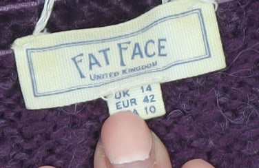 Fat Face Women Purple Long Sleeve Knit Jumper Size 14
