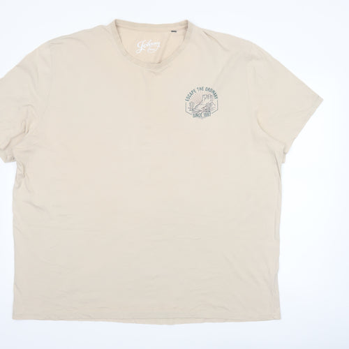 Johnny Bigg Men's Beige 4XL Graphic Cotton T-Shirt Escape the Ordinary