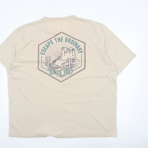 Johnny Bigg Men's Beige 4XL Graphic Cotton T-Shirt Escape the Ordinary