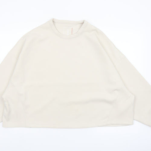 Nike Women Beige Dri-FIT Pullover Sweatshirt M Relaxed Fit