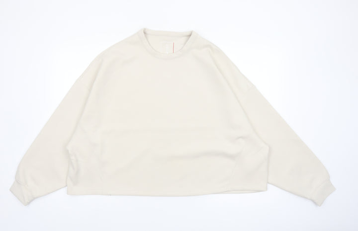Nike Women Beige Dri-FIT Pullover Sweatshirt M Relaxed Fit