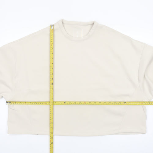 Nike Women Beige Dri-FIT Pullover Sweatshirt M Relaxed Fit
