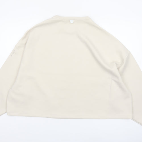 Nike Women Beige Dri-FIT Pullover Sweatshirt M Relaxed Fit