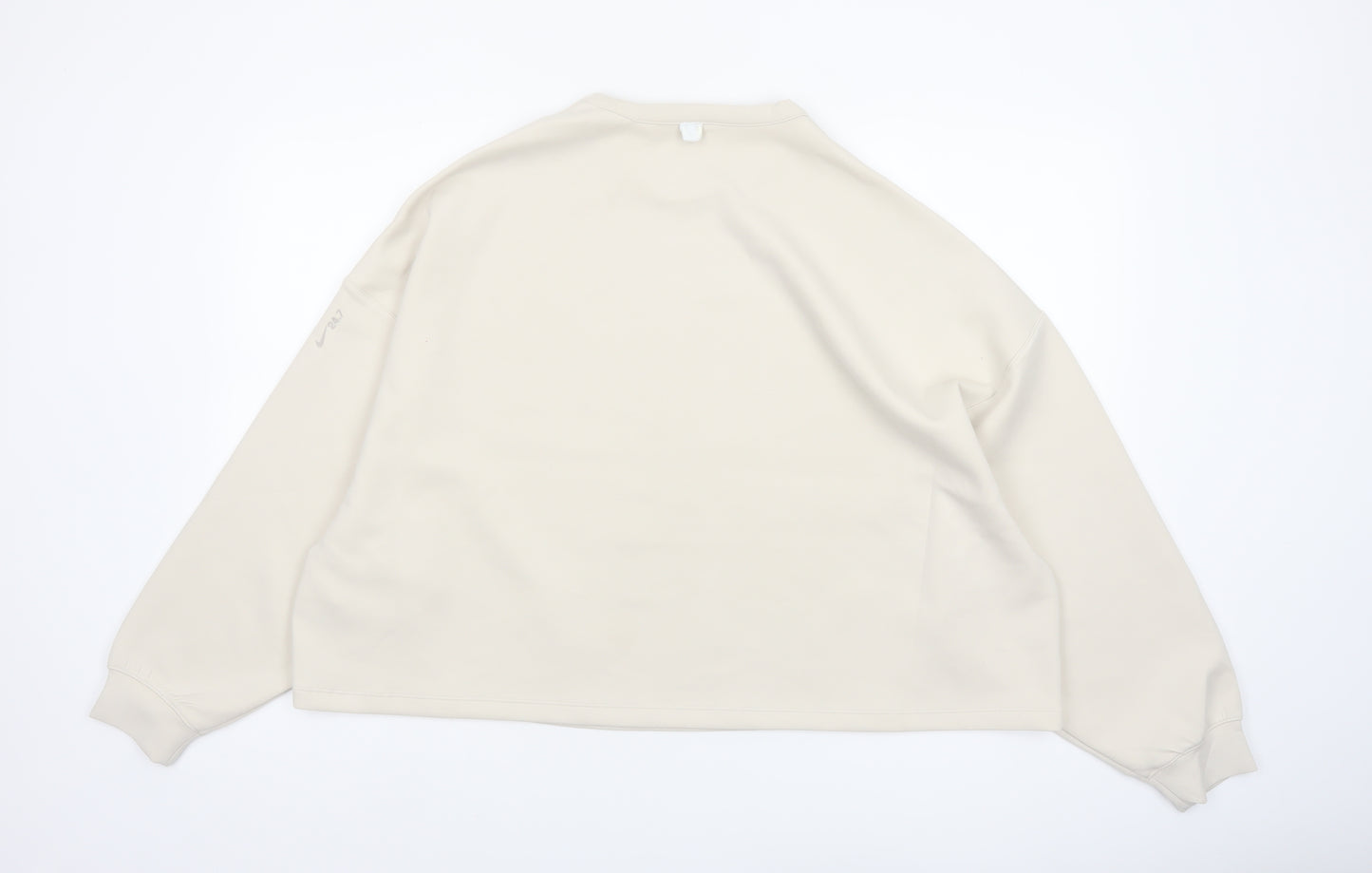 Nike Women Beige Dri-FIT Pullover Sweatshirt M Relaxed Fit