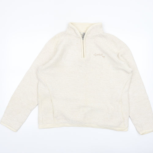 Weinbock Women's Beige 1/4 Zip Pullover Sweatshirt XL Cotton Blend