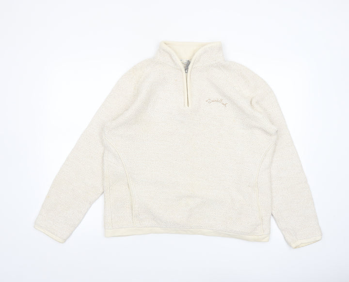 Weinbock Women's Beige 1/4 Zip Pullover Sweatshirt XL Cotton Blend