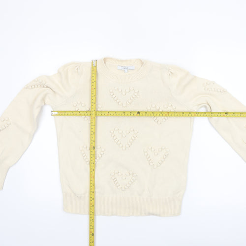 Next Women’s Beige Cotton Heart Knit Jumper Size S