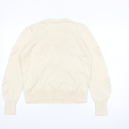 Next Women’s Beige Cotton Heart Knit Jumper Size S