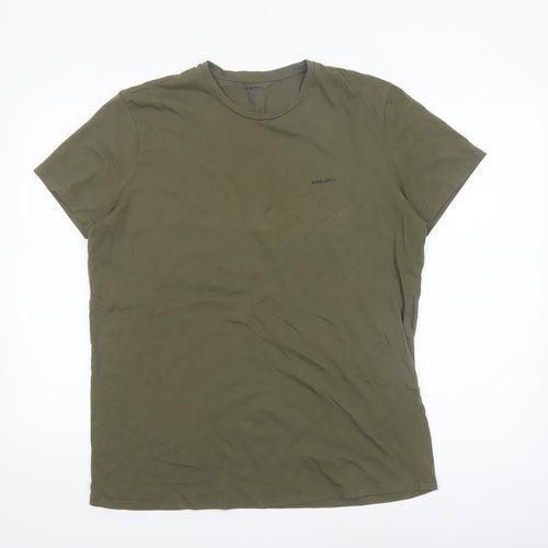 Diesel Men’s Green XL Crew Neck Cotton T-Shirt