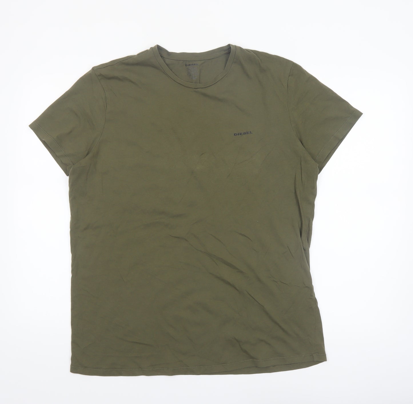 Diesel Men’s Green XL Crew Neck Cotton T-Shirt