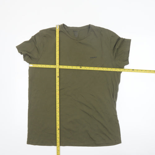 Diesel Men’s Green XL Crew Neck Cotton T-Shirt