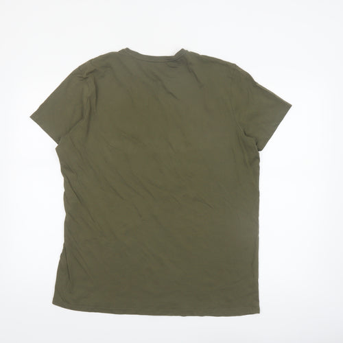 Diesel Men’s Green XL Crew Neck Cotton T-Shirt