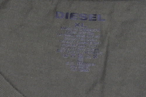Diesel Men’s Green XL Crew Neck Cotton T-Shirt