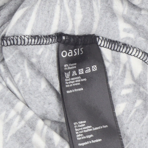Oasis Women’s Black White Floral Bodycon Dress XS
