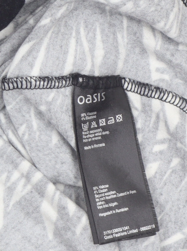 Oasis Women’s Black White Floral Bodycon Dress XS