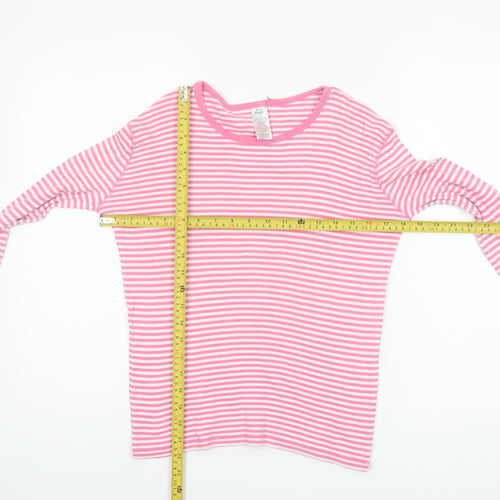 Mini Boden Girls Pink Striped Long Sleeve T-Shirt 14 Years 100% Cotton
