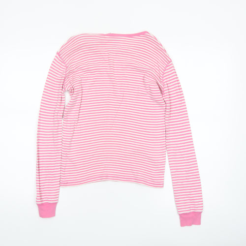 Mini Boden Girls Pink Striped Long Sleeve T-Shirt 14 Years 100% Cotton