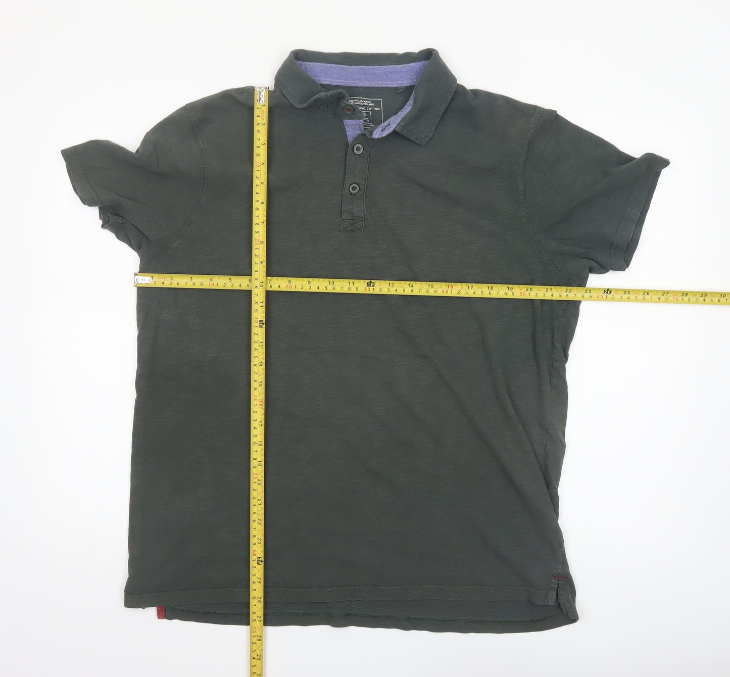 Mountain Warehouse Men's Green Organic Cotton Polo Shirt XL