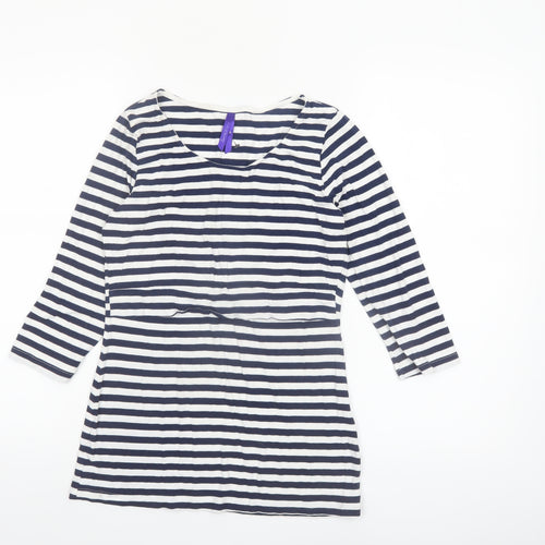 Seraphine Women Blue Striped 3/4 Sleeve Maternity Tunic Top S