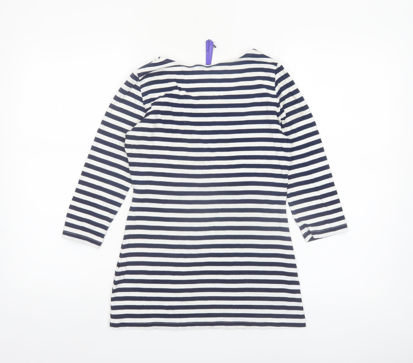 Seraphine Women Blue Striped 3/4 Sleeve Maternity Tunic Top S