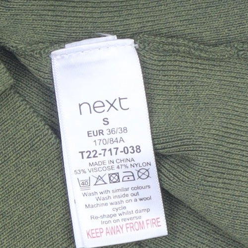 Next Women's Green One Shoulder Tank Top S Slim Fit