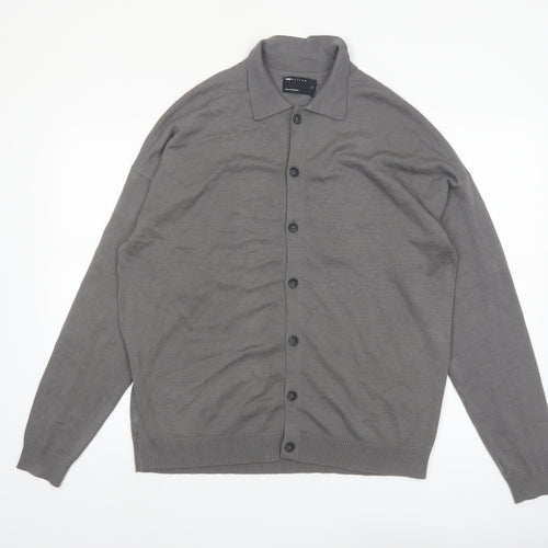 ASOS Design Men's Grey Collared Button Cardigan M