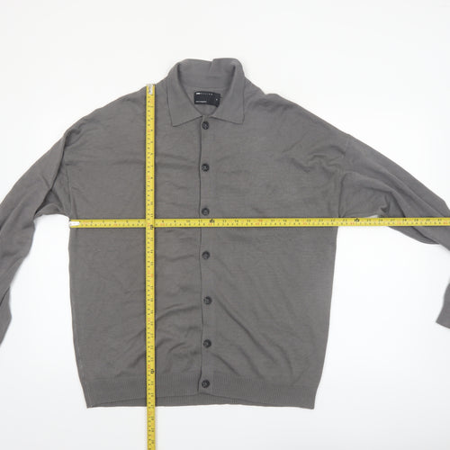 ASOS Design Men's Grey Collared Button Cardigan M