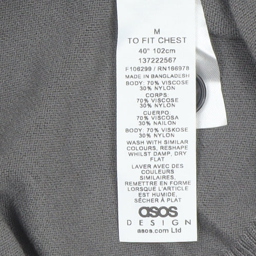 ASOS Design Men's Grey Collared Button Cardigan M