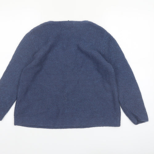 Monsoon Women’s Blue Knit Cotton Blend Pullover Jumper Size M