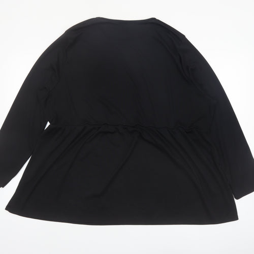 Boohoo Women’s Black Plus Size 26 Long Sleeve Jersey Tunic Top