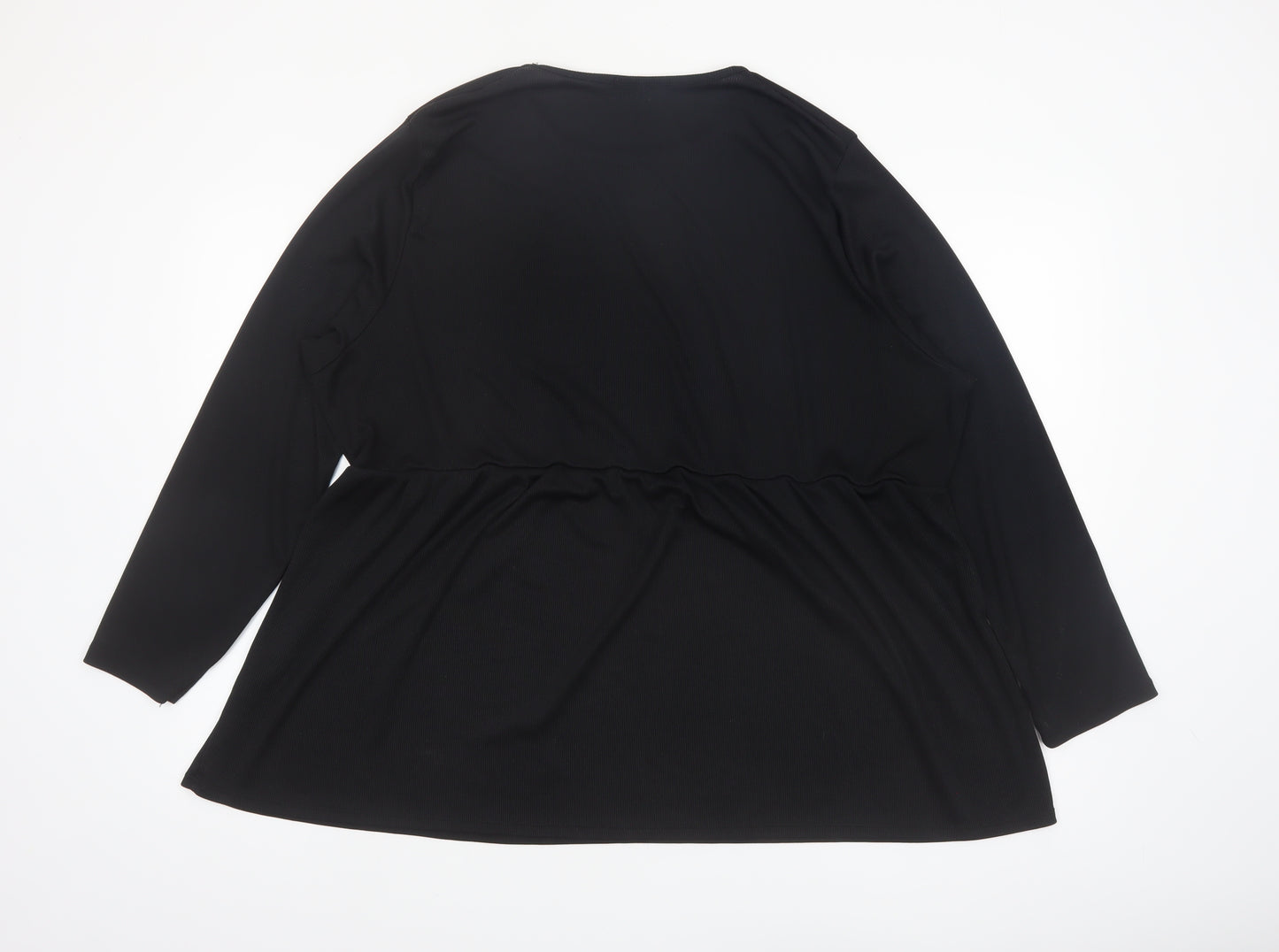 Boohoo Women’s Black Plus Size 26 Long Sleeve Jersey Tunic Top