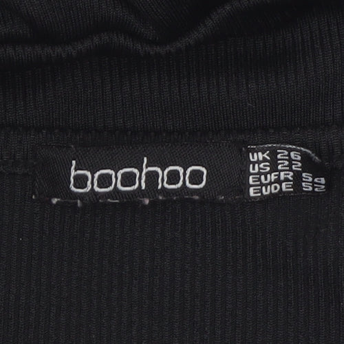 Boohoo Women’s Black Plus Size 26 Long Sleeve Jersey Tunic Top