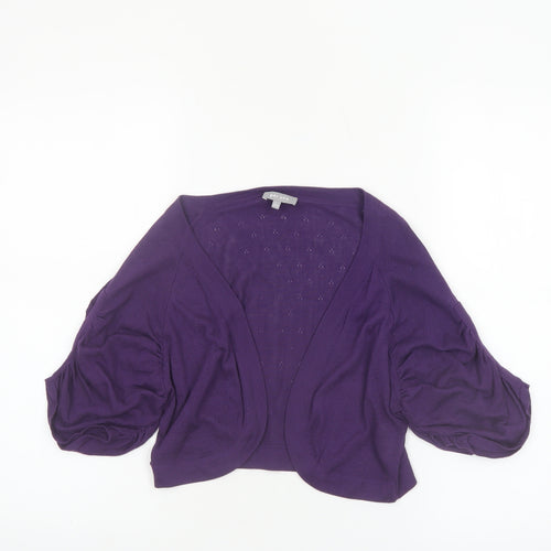 Marks and Spencer Per Una Womens Purple M/L Open Front Shrug Cardigan