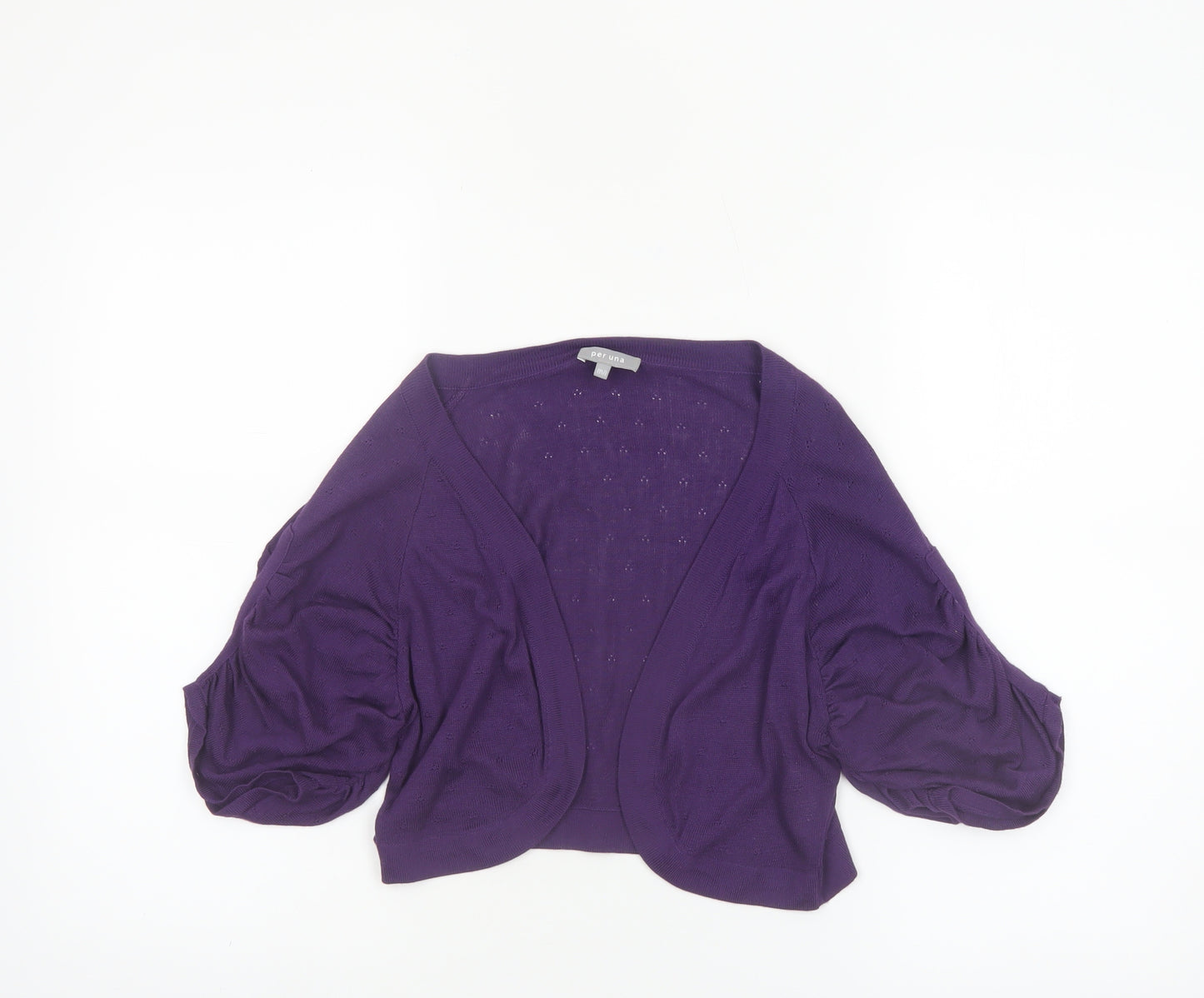 Marks and Spencer Per Una Womens Purple M/L Open Front Shrug Cardigan